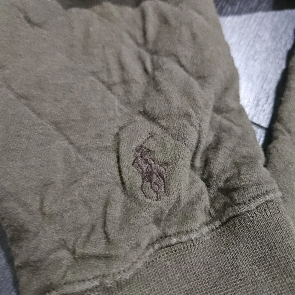 Polo Ralph Lauren Quilted Luxury Jersey Pullover‎ Men S Olive Green Snap Pony